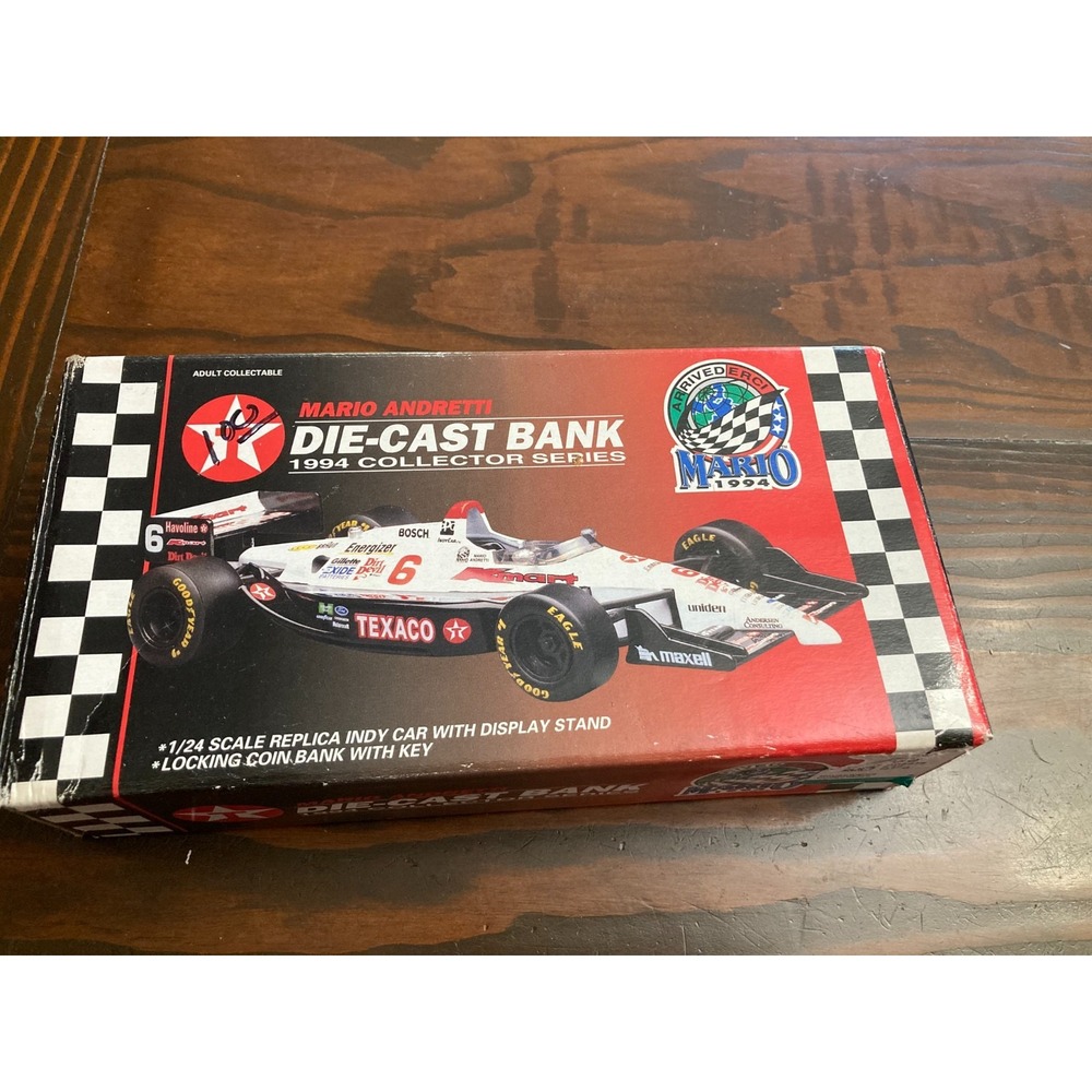 Mario Andretti Die-Cast Bank 1994 Collector Series 1/24 Scale Replica Indy Car